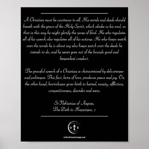 St. Nektarios zum Christlichen Verhalten Poster