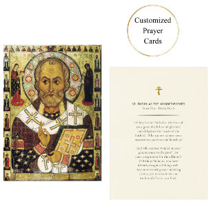 St. Nicholas, die Wonderworker Orthodoxe Gebetskar Platzkarte