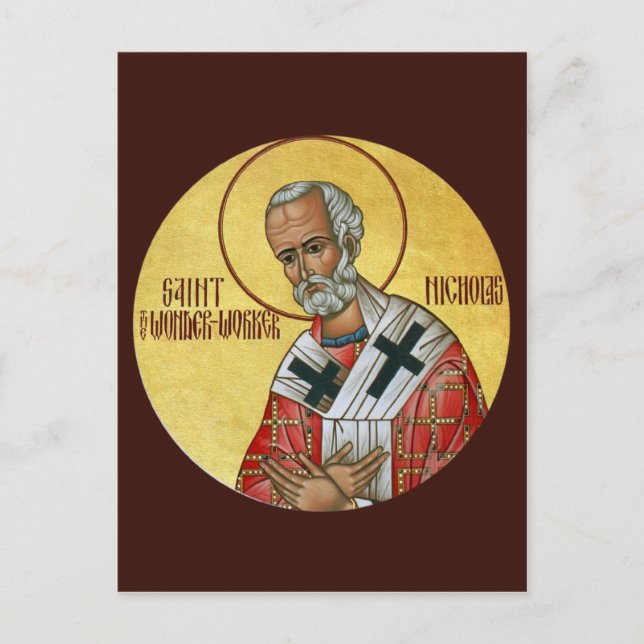 St. Nicholas, die Wonderworker Prayer Card Postkarte (Vorderseite)