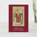 St. Nicholas Katholischer Feiertag Religiös Feiertagskarte<br><div class="desc">Schönes Vintage Bild des katholischen Bischofs St. Nikolaus von Myra. 
Sein Festtag wird am 6. Dezember gefeiert.</div>