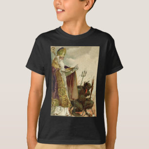 St. Nicholas Krampus Pitchfork Priester T-Shirt