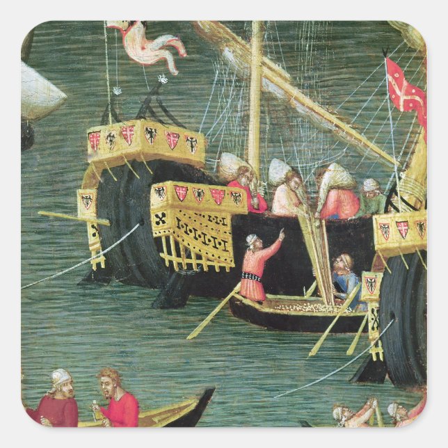 St. Nicholas Rette Mira von der Hungersnot Quadratischer Aufkleber (Vorderseite)