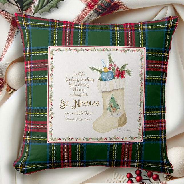 St. Nicholas Santa Weihnachten Strumpf Tartan Kari Kissen (Von Creator hochgeladen)