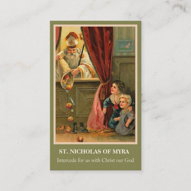 ST. NICHOLAS VON MYRA PRAYER HOLY CARDS VISITENKARTE (Vorderseite)