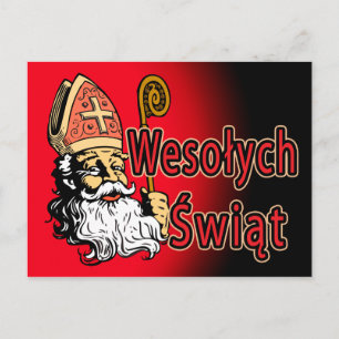 St. Nicholas Wesolych Swiat Postcard Postkarte