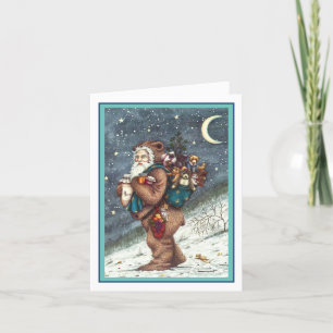 ST. NICK IN TEDDY BEAR ANZUG, CHRISTMAS TEDDIES FEIERTAGSKARTE