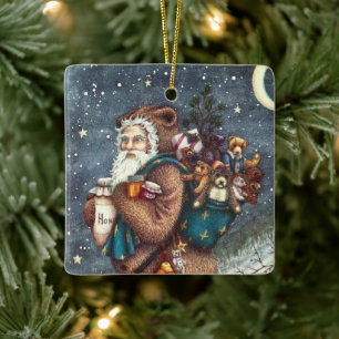 ST. NICK IN TEDDY BEAR ANZUG, CHRISTMAS TEDDIES KERAMIKORNAMENT