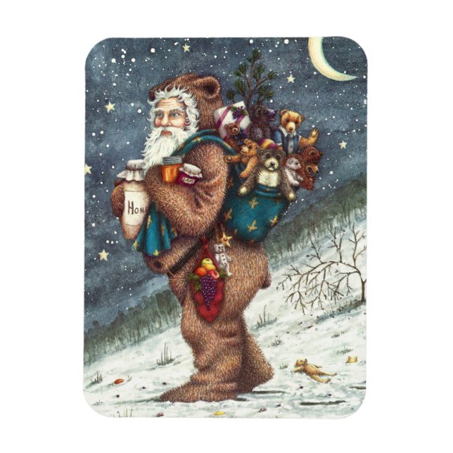 ST. NICK IN TEDDY BEAR ANZUG, CHRISTMAS TEDDIES MAGNET (Vertikal)