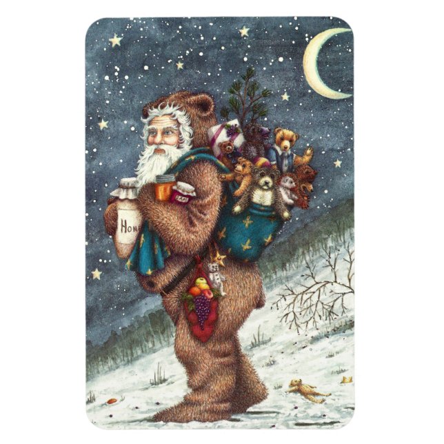 ST. NICK IN TEDDY BEAR ANZUG, CHRISTMAS TEDDIES MAGNET (Vertikal)