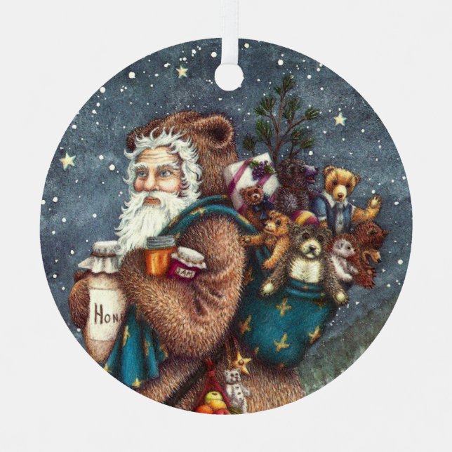 ST. NICK IN TEDDY BEAR ANZUG, CHRISTMAS TEDDIES ORNAMENT AUS METALL (Vorderseite)