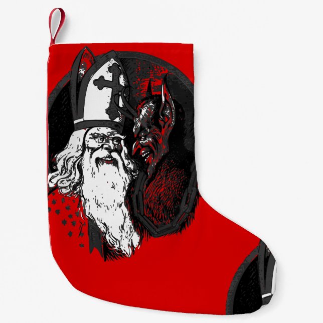 st Nick krampus Kleiner Weihnachtsstrumpf (Vorderseite)