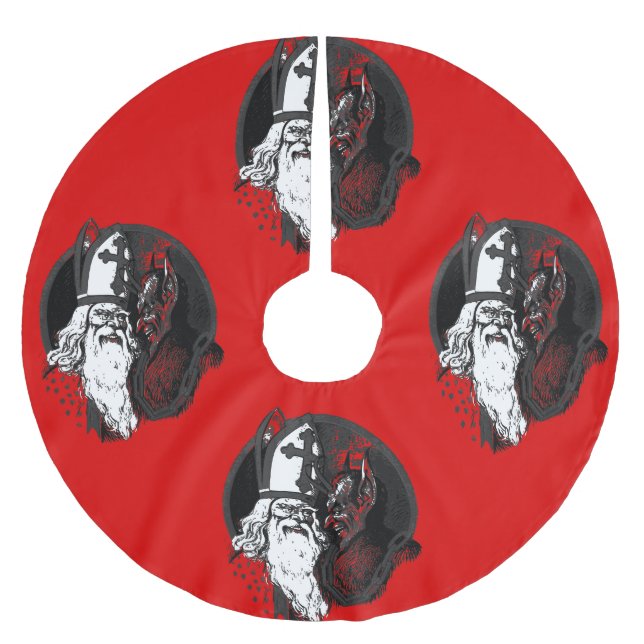 st Nick krampus Polyester Weihnachtsbaumdecke (Vorderseite)