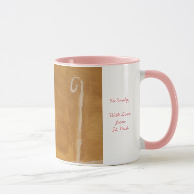 St. Nick St. Nicholas Sinterklaas Watercolor Miter Tasse (Rechts)