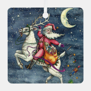 ST. NICK, WEISSER REINDEL, CHRISTMAS MAGIC ORNAMENT AUS METALL