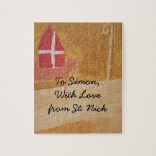 St. Nick's Day Dutch Sinterklaas  Watercolor Miter Puzzle
