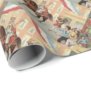 St. Nick's Day Niederländischer Sinterklaas auf Pf Geschenkpapier