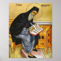 St. Nicodemus der Hagiorit Orthodoxe Ikonen Druck