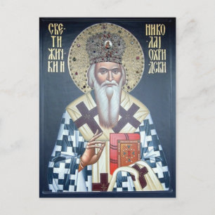 St. Nikolai von Zhicha orthodox-christliche Ikone Postkarte
