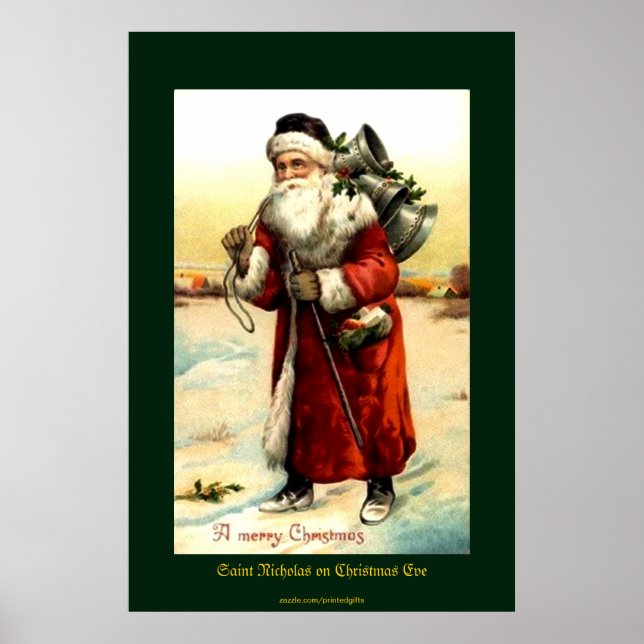 St. Nikolaus am Heiligabend Vintag Print Poster (Vorne)