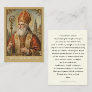 St. Nikolaus-Feiertag Katholisches Gebet Visitenkarte