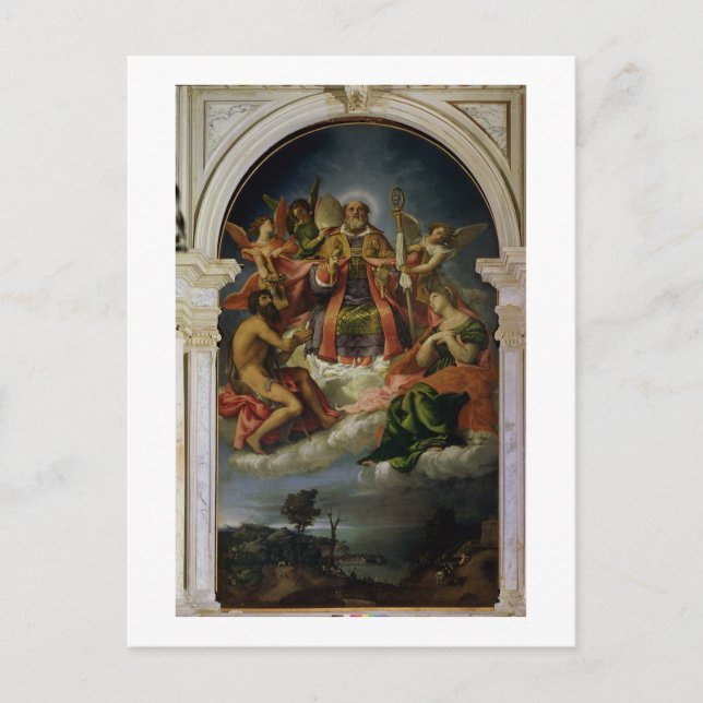 St. Nikolaus in Glory mit Heiligen Postkarte (Vorderseite)