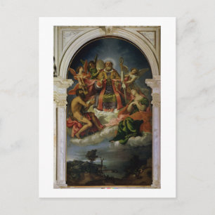 St. Nikolaus in Glory mit Heiligen Postkarte