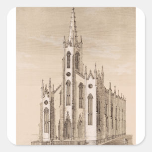 St. Nikolaus Kirche in New York City Quadratischer Aufkleber