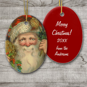 St. Nikolaus Vintage-Weihnachtsornament Keramik Ornament