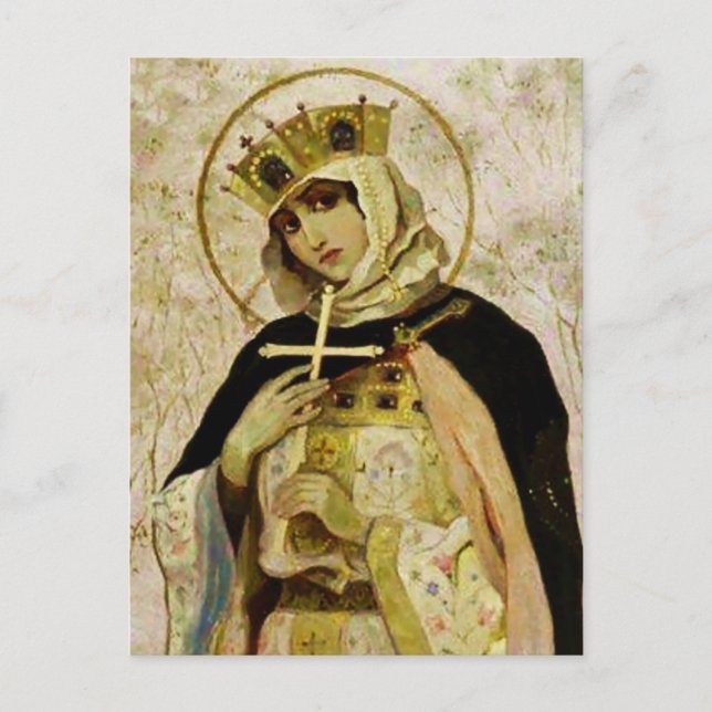 "St Olga" von Michail Nesterov Postkarte (Vorderseite)