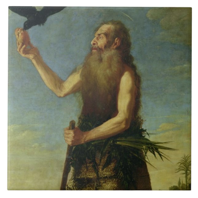 St. Onuphrius (Öl auf Leinwand) Fliese (Vorderseite)