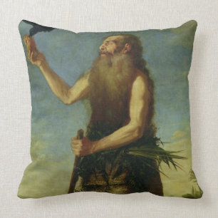 St. Onuphrius (Öl auf Leinwand) Kissen