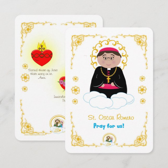 St. Oscar Romero Holy Card Einladung (Vorne/Hinten)