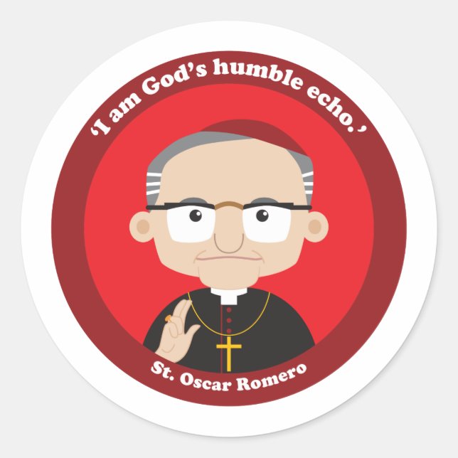 St. Oscar Romero Runder Aufkleber (Vorderseite)