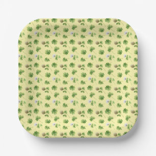 St Paddy Clover Paper Plate Pappteller