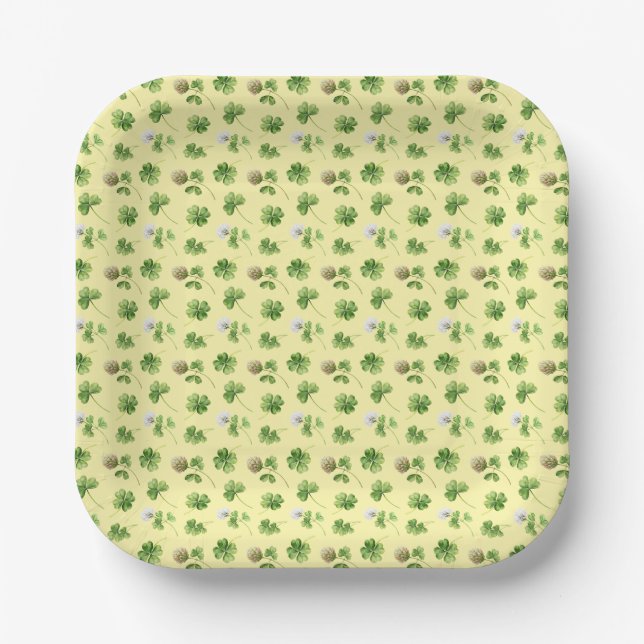 St Paddy Clover Paper Plate Pappteller (Vorderseite)