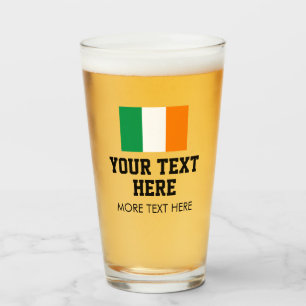 St Paddys Bierbrille mit irischer Flagge Glas