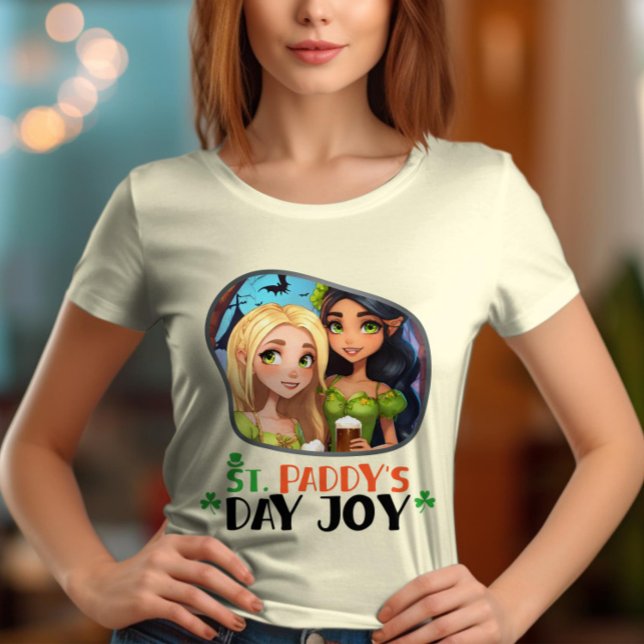 St. Paddy's Day joy - Schimmerndes Kleeblatt T-Shirt (Von Creator hochgeladen)