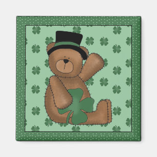St. Paddy's Day Kleeblatt Bear Magnet