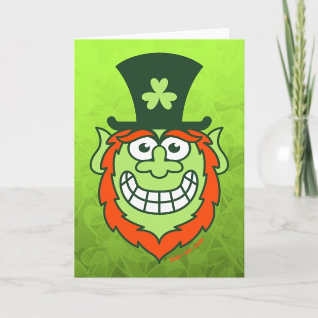 St Paddy's Day Naughty Leprechaun Karte (Vorderseite)