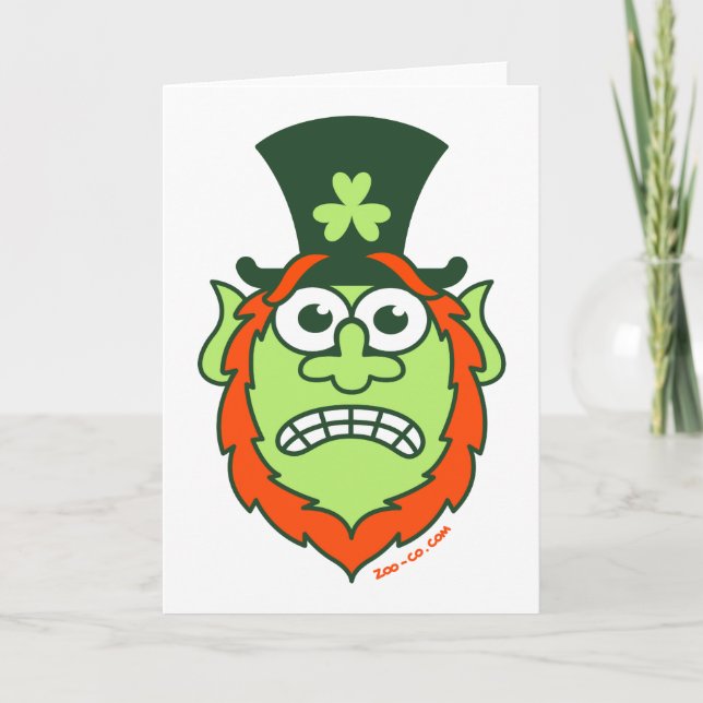 St Paddy's Day Stressed Leprechaun Karte (Vorderseite)