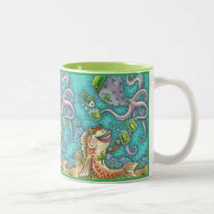 St. PADDY'S FISCH UND OKTOPUS PROST GRÜNEM BIER ZU Zweifarbige Tasse