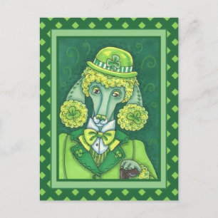 ST. PADDY'S IRISH GREEN FRANZÖSISCHES POODLE, LUCK FEIERTAGSPOSTKARTE