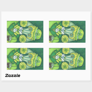 ST. PADDY'S IRISH GREEN FRANZÖSISCHES POODLE, LUCK RECHTECKIGER AUFKLEBER