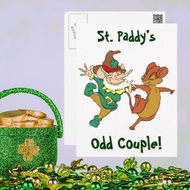 St. Paddy's Odd Couple Postkarte (St. Paddy’s Odd Couple Postcard)