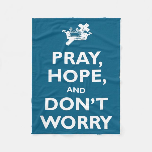 St Padre O Pray Hope And Dont Worry Catholic S  Fleecedecke (Vorderseite)
