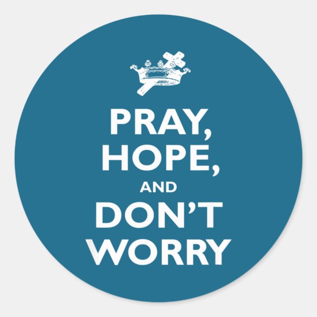 St Padre O Pray Hope And Dont Worry Catholic S  Runder Aufkleber (Vorderseite)