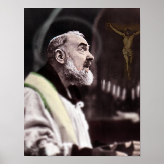 St Padre Pio in Mass. Poster (Vorne)