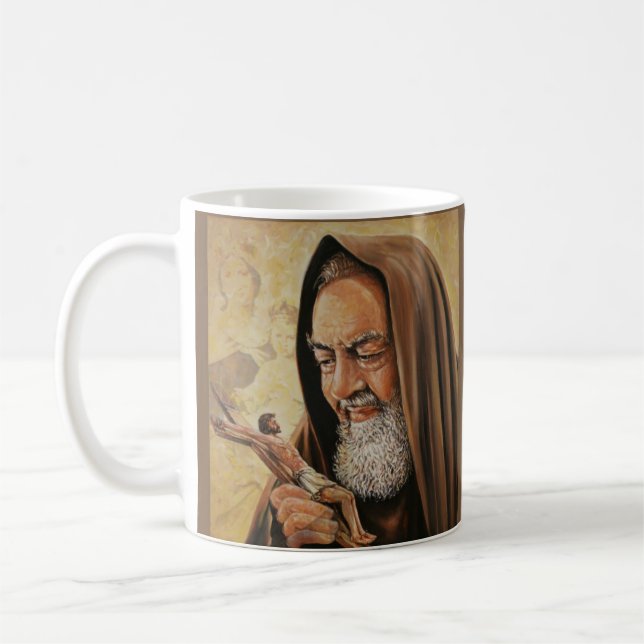 St. Padre Pio Priester u. Stigmatist Kaffeetasse (Links)