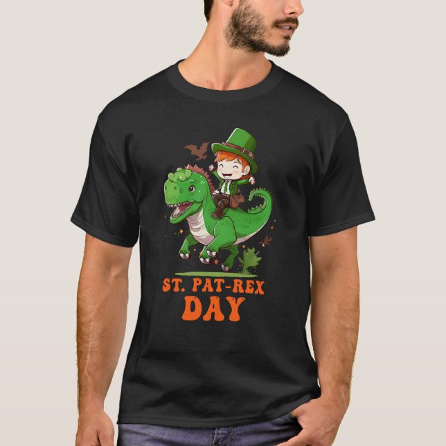 St Pat Rex Day Happy St Patricks Day Rex Leprechau T-Shirt (Vorderseite)