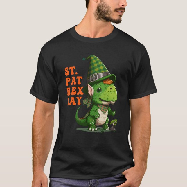 St Pat Rex Day Happy St Patricks Day Rex Leprechau T-Shirt (Vorderseite)